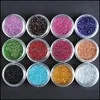 Kit per nail art Kit per nail art in acrilico Set per manicure 12 colori Glitter in polvere Decorazione Pennello Strumento per principianti Consegna a goccia Salute Dh5Z7