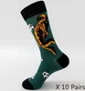 Men's Socks 10 Pairs Autumn Winter Fashion Theme Happy Funnty Abstract Stockings Personality Men's Heel Thickened