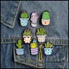 Pins Broches Broches Broches Bijoux Dessin Animé Cactus Broche Mignon Mini Plante Pot Émail Femmes Denim Vestes Revers Chapeau Badges Enfant Badge Oty0V