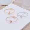 Butterfly Bangle Cuff Frosted Stainless Steel Bracelet Wristband for Women Rose Gold Fashion Jewelry