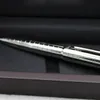 2022 new Metal Famous Pen Without Red Wood Box Silver Checkered Ballpoint Pen Writing Supplier Business Office And School Fashion top quality