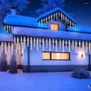 Strings 3M 20 Icicles 90 LED Icicle Light Decoration Christmas Lights Outdoor Indoor Crystal Ice String For Garden Holiday