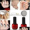 Nail Manicure Set Wholesale 4st/Set Shinning Sier Mirror Glitter Powder Nail Art Magic Chrome Pigment Dust Base Base Top UV Gel Kit Dhamd