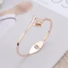 Butterfly Bangle Cuff Frosted Stainless Steel Bracelet Wristband for Women Rose Gold Fashion Jewelry