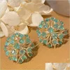 Stud Stud Bilincolor Fashion Golden Light Green Cz Flower Dandelion Earring For Women Drop Delivery 2022 Jewelry Earrings Dh43G