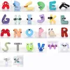 Alfabeto Lore Plush Toys Cuscini Dollone 26 lettere di illuminazione Bambola da istruzione 100% Cotone Child Holiday Gifts