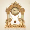 Table Clocks Retro Desk & Living Room Creative Desktop Ornaments Elephant Large Quartz Clock Decorations Watches Home Decor