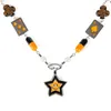 Chains 2022 Y2k Trendy Orange Card Five-Pointed Star Smiling Lucky Pendant Hip Hop Punk Necklace For Men Women Girl Charm Jewelry