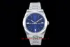 Orologi NR Maker 39mm 114300 126000 Oyster President quadrante blu TH-11,7mm zaffiro Asia 2836 movimento meccanico automatico 904L orologio da uomo orologi da polso da uomo