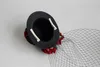 Halloween Hair Accessories Black Fascinators Hat With Mesh Red Cross Bandage Roses Adult Party Headband