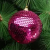 زخرفة الحفلات 8cm كرات شجرة عيد الميلاد الترتر بريق بريق الحلي عيد الميلاد زخرفة سنة ديكور