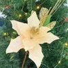 Weihnachtsdekorationen 1pcs 30 cm Glitzer Künstliche Blume Weihnachtsbaum -Orament Merry For Home Year Geschenk Navidad 2023