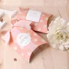 Подарочная упаковка 10 шт. 20pc 50pc 100pcs Polka Pink Dot Box Сумка крафт бумажная подушка Свадебные коробки для пирога Сумки Eco Friendly Kraft