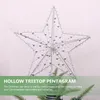Decorações de Natal Tree Star Topper Xmas decoração Decoração Holida de férias Treetop Glitter Hollow Decoração em forma de pentagrama Sparkling3d