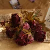 Dekorativa blommor konstgjorda stort gäng Peony Wedding Holding Home Flower Wall Decoration med falska 10st