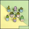 Pins Broches Broches Broches Bijoux Dessin Animé Cactus Broche Mignon Mini Plante Pot Émail Femmes Denim Vestes Revers Chapeau Badges Enfant Badge Oty0V