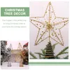 Decoraciones navideñas Árbol Estrella Topper Adorno de Navidad Decoración Vacaciones Copa del árbol Brillo Decoración hueca En forma de pentagrama Espumoso Colgante 3D