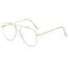 Sonnenbrillen Frames Mode Mode gro￟e Piloten klare Brillen Anti-Blau Big Eyewear kurzsichtige transparente Brille f￼r Computer