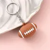 Keychains 20PCS/Lot Factory Direct Sales Creative Pvc Simulation Football Rugby Basketball Tennis Keychain Accessories