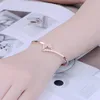 Butterfly Bangle Cuff Frosted Stainless Steel Bracelet Wristband for Women Rose Gold Fashion Jewelry