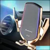 شاحن السيارة Qi Wireless Car Charger Matic Matic Clamp 10W حامل شحن سريع لـ Phone11pro XR XS Forhuawei P30PRO Infrared Sensor Phone