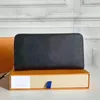 Fashion women clutch wallet pu leather wallet single zipper wallets lady ladies long classical purse with orange box card 60017