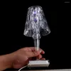 Lampes de table lumière Transparent acrylique cristal bureau chambre chevet décoration pour chambre salon douche