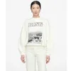 Bing Women Designer Sweatshirt Black and White Ab Photo Lettre de paysage Print Coton Pull à sweat à sweat
