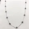 Hänge halsband grossist naturligt sötvatten pärla riskorn form svart 5-6 mm tibetansk silverhalsband