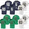 Aangepaste vechtende Ierse universiteitsvoetbalshirts 3 Joe Montana 45 Rudy Ruettiger 12 Ian Book 23 Kyren