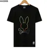 Psycho Bunny Men's Men's Short Short Camiseta Colorida Conejo Ronda Redonda Redonda Europea y American Street Fashion Pareja T M-XXXL #01