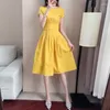 Robes décontractées Femmes Robe Jaune D'été Yamamoto Overknee Jupe Enfants Robe De Mujer Femme Robe