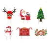 Christmas Decorations Yard Signs Stakes Snowman Plastic Decor Outdoor Xmas Garden With