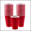 Disposable Dinnerware Disposable Dinnerware Red Party Set Plastic Plate Cup Napkin Tableware Birthday Decoration Baby Shower Christm Dhrjm