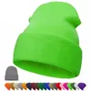 Berets Winter Hat Beanie Plain вязаная осень теплые лыжные манжеты шерсть мягкие слены