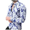 Camisas casuais masculinas Manga curta Button Down camisa outono masculino e inverno