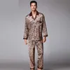 Vêtements de nuit pour hommes Nouveaux pyjamas de luxe hommes motif Paisley vêtements de nuit en soie à manches longues en satin pour hommes pyjamas pour hommes ensemble de pyjamas pour hommes grande taille 4XL T221103