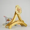 テーブルクロックQuartz Mechanical Desktop Clock Tyrant Gold Eiffel Tower Gear Mute Creative Rotating Frame Metal