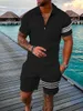 Trainingsanzug Männer Set Streetwear d Druck Kurzarm Polo-Shirt Shorts Anzug Sommer Mode Sportswear Kleidung Shirts Für Y2211