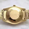 남자 시계 날짜 -218348A 시리즈 18K 골드 다이얼 다이아몬드 인레이 자동 기계적 시계 대통령 스트랩 원래 접이식 버클 판매 세계