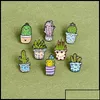 Pins Broches Broches Broches Bijoux Dessin Animé Cactus Broche Mignon Mini Plante Pot Émail Femmes Denim Vestes Revers Chapeau Badges Enfant Badge Oty0V