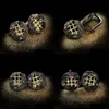 Stud Stud Unique Black Gold Geometric Hollow Earrings Ruby Cross Line Party Jewelry Ladies High Drop Delivery 2022 DHJLR