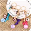 Keychains colhedas 1pc shinestone bel bolo arons cadeias de chave de novidade charme de moda homens homens acessórios diy saco de decoração jewelr dhnim