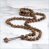 Colliers pendentifs Colliers pendentif 8 mm Collier de perles Hommes Buhhist Prière Nouée à la main Perles en bois Bracelet Femmes Yoga Meditat Dhcmk