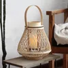 Świece jhd-bambus tkany wiatr Lantern Model Room Outdoor Courtyard Decoration Uchwyt do podłogi