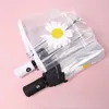PVC transparante paraplu schattige kleine daisy automatische drievoudige paraplu's