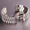 Pulseiras de Relógio de Aço Inoxidável Pulseira Feminina Masculina de Metal Sólido Prata Pulseira de Relógio 16mm 18mm 20mm 21mm 22mm Acessórios 221104