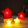 Dizeler LED Noel Işıkları Parti Tatil Düğün Yılı Dekorasyon Sahnesi Çocuk Hediyesi için Yıldız Kalp Dekoru