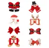 Ins 8 цветов около 2,36 дюйма Рождества Paillette Hair Bow Girl Barrettes Accessories