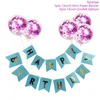 Andere Event -Partyzubehör 1 set Happy Births Brief Banner Rose Gold Blue Confetti Latexballons Dekorationen Babyparty Geschenk Baloon 221103